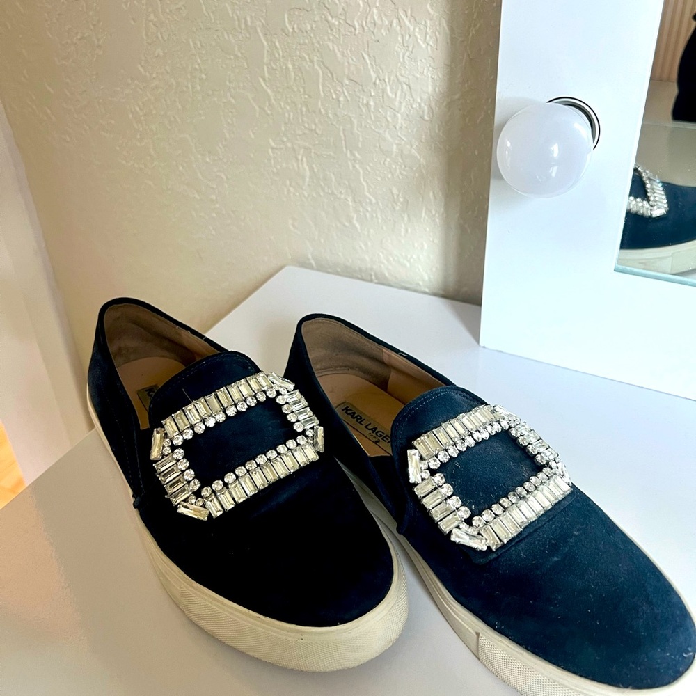 Karl lagerfeld shoes blue suede